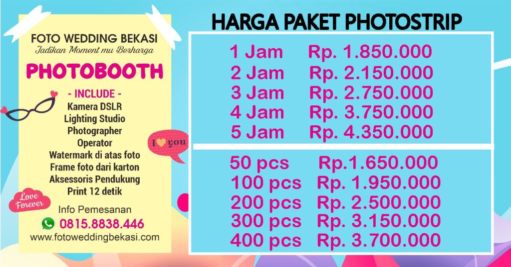 harga paket photobooth  cetak photostrip