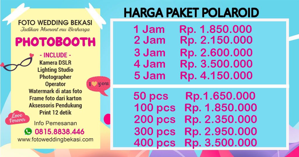 harga paket photobooth cetak polaroid